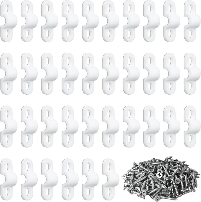 Koceci 50 PCS Wire Shelf Loop Clips, Closet Shelf Clips, Wire Shelving Clips, Plastic Wire Shelving Clips with Screws, Wall Shelf Clips for Concrete Installation (White) - Image 1